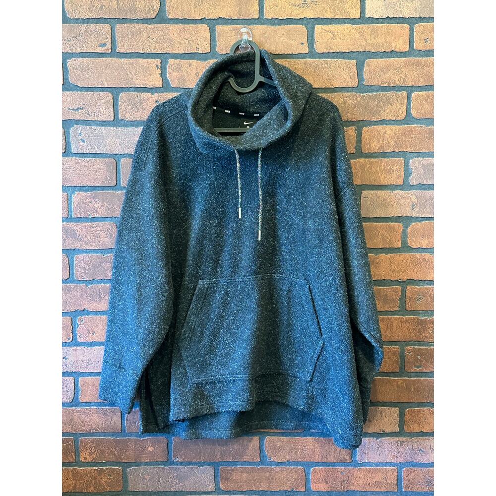 Nike Thermal Icon Clash Black Sz Small Oversized Women's Fleece Pullover Sparkle